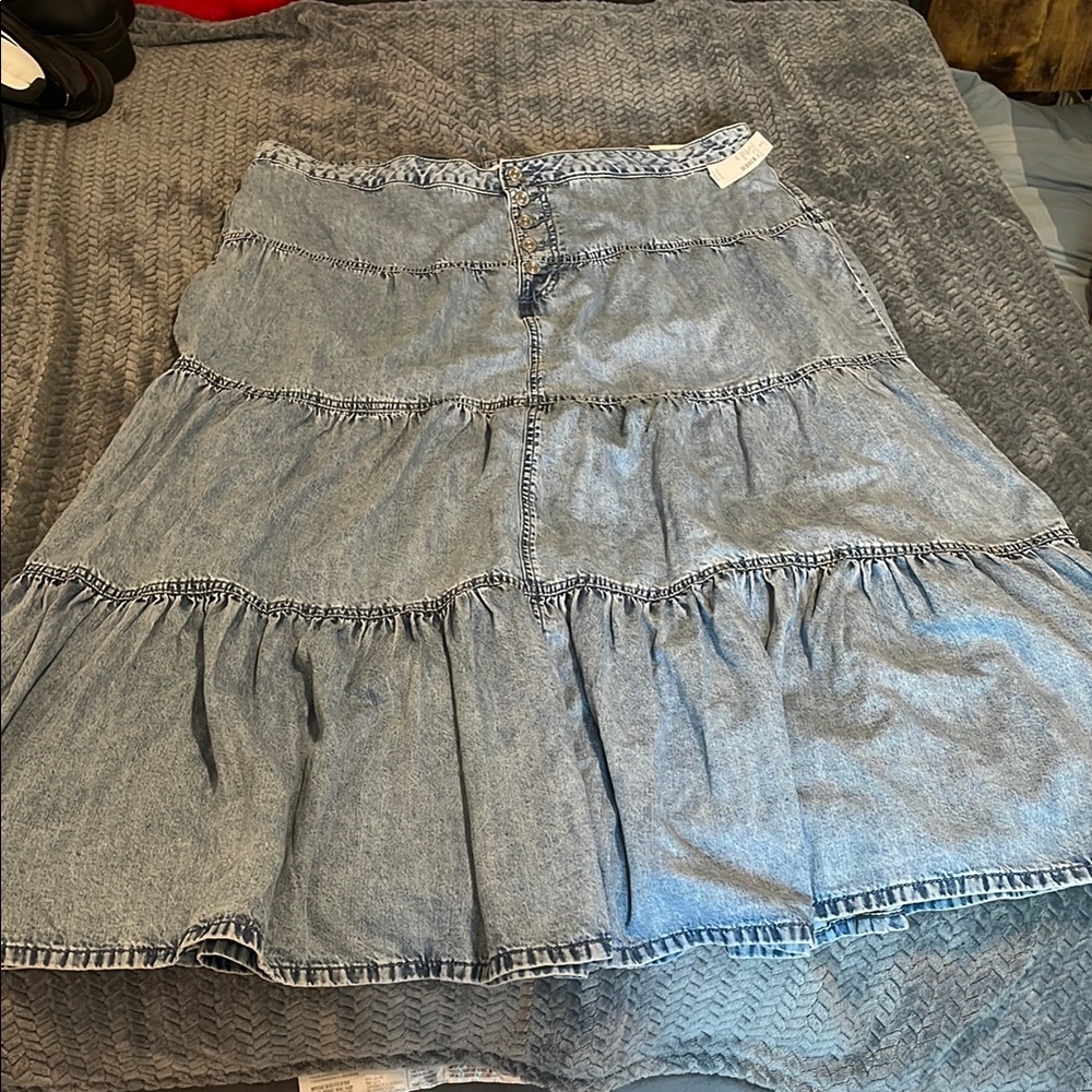 MAURICES Denim Tiered Skirt